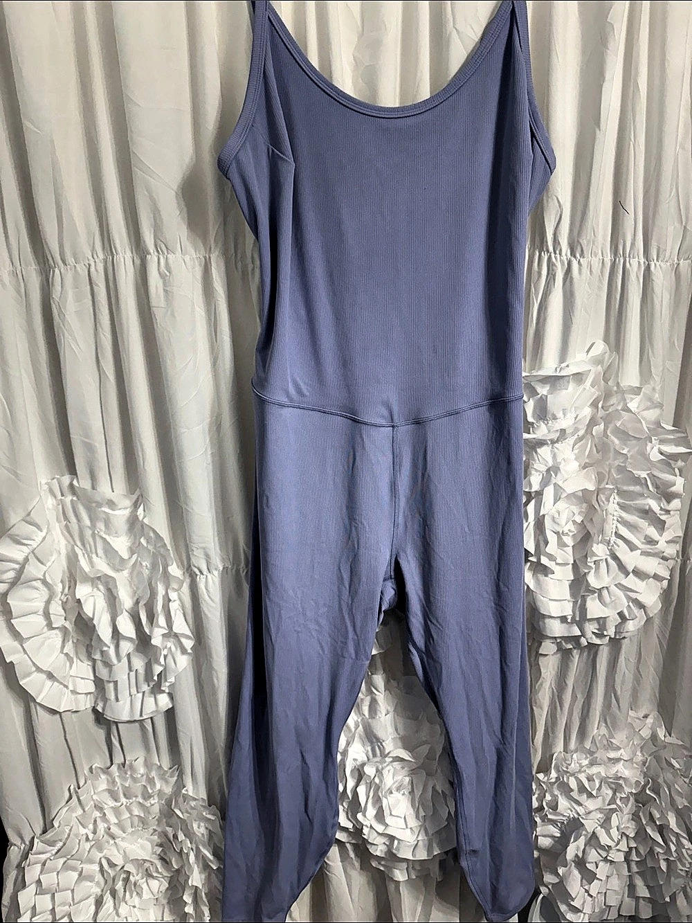 All in Motion Ribbed Active Jumpsuit Purple Size 3X